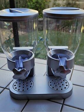 Dual Clear Gray cereal/snack Dispenser